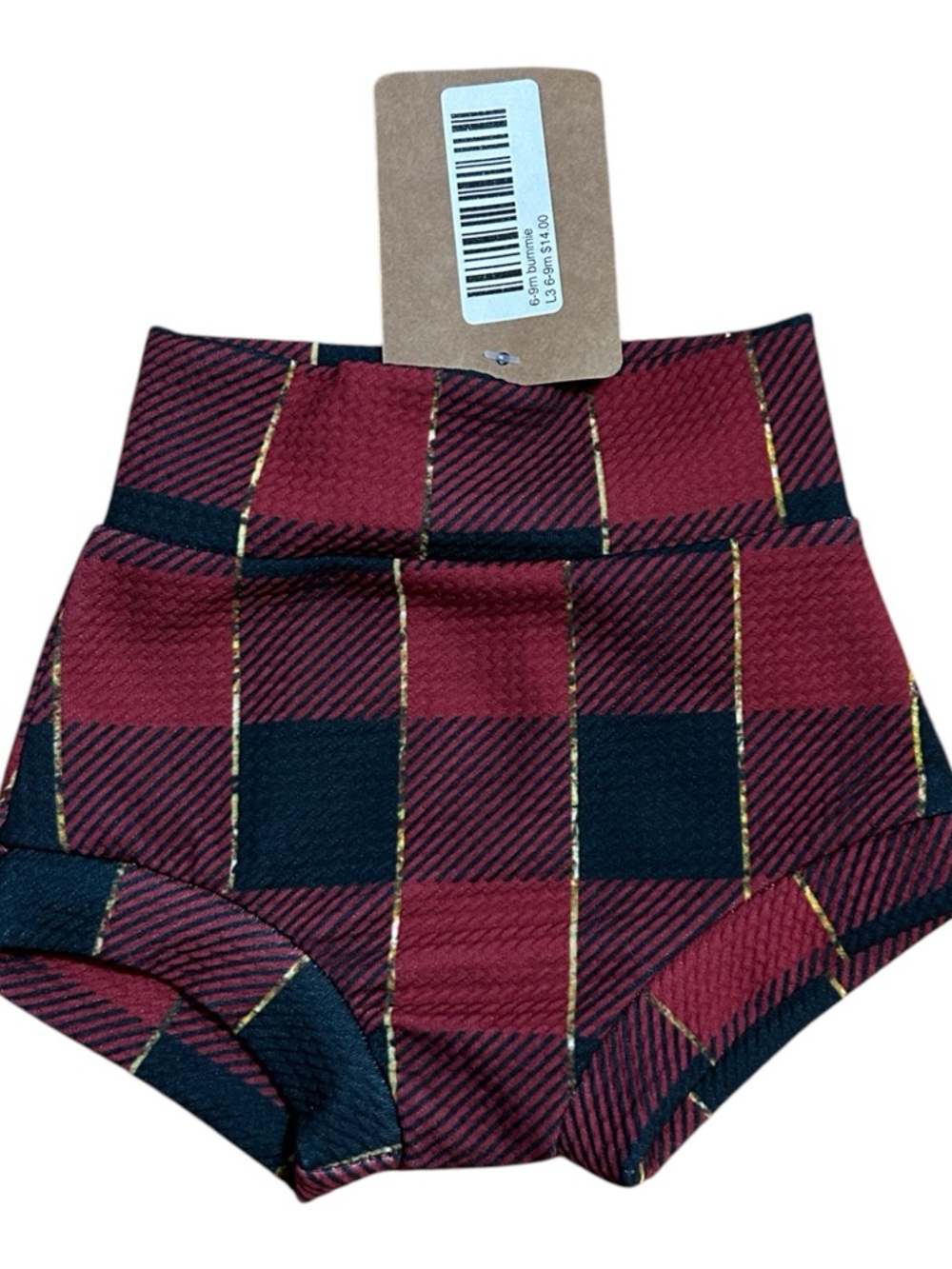 NWT Boutique Red Gold Plaid Bummies Bloomers